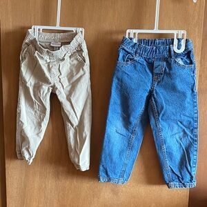 Calvin Klein Jeans Kids Beige and Blue Jeans Set